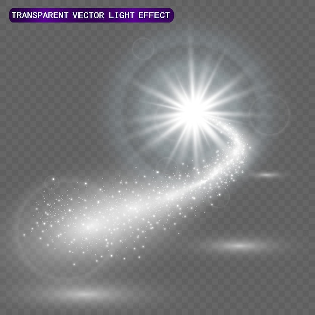 Illustratie van het licht van een ster voor een mooi beeld op een transparante achtergrond, met schittering en mooie glans