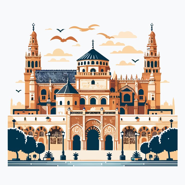 Vector illustratie van het logo van de cordova-moskee