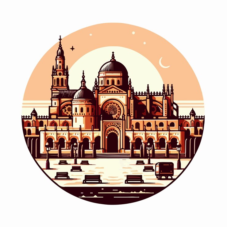 Vector illustratie van het logo van de cordova-moskee