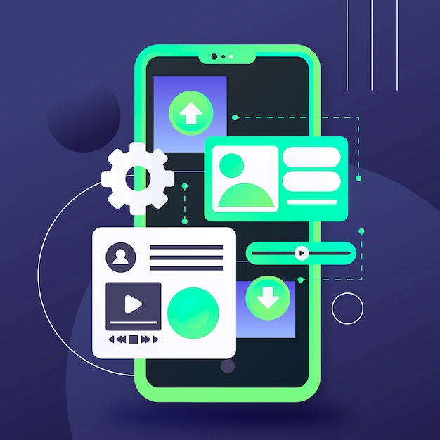 Illustratie van het ontwerp van de gradiënt ui/ux
