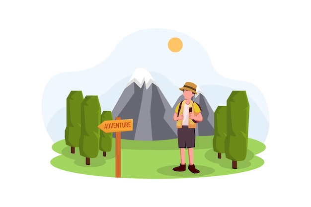 Illustratie van het ontwerp van een vakantiewoning voor reizigers