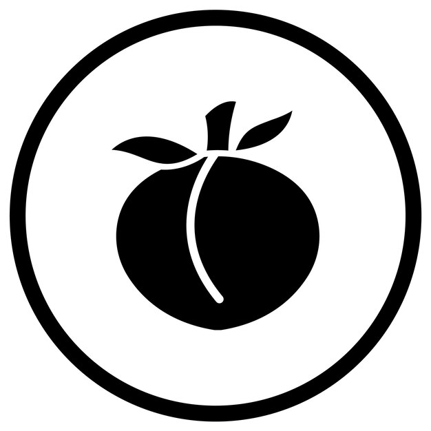 Illustratie van het ontwerp van het icoon van de perzikvector