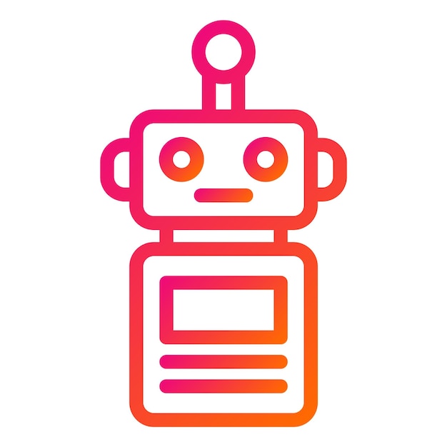 Illustratie van het ontwerp van het icoon van de robotvector