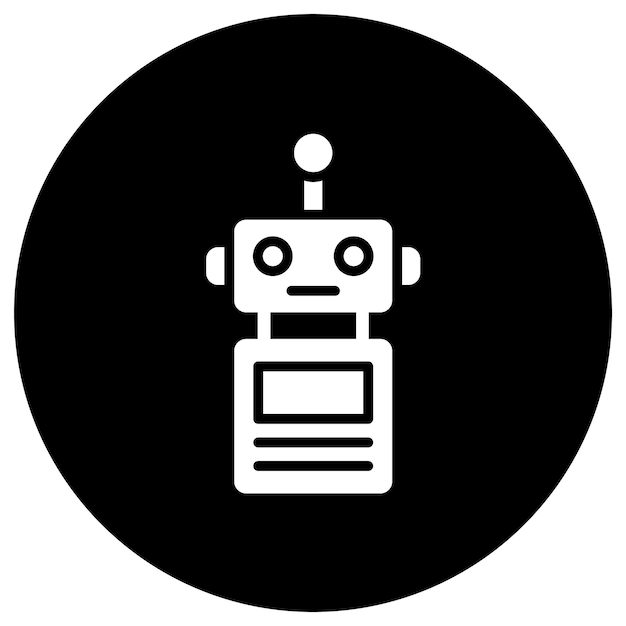 Illustratie van het ontwerp van het icoon van de robotvector