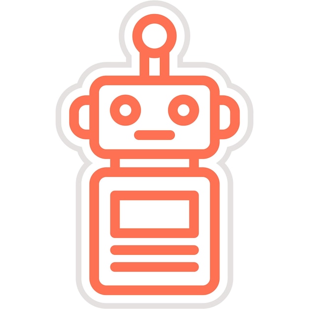 Illustratie van het ontwerp van het icoon van de robotvector