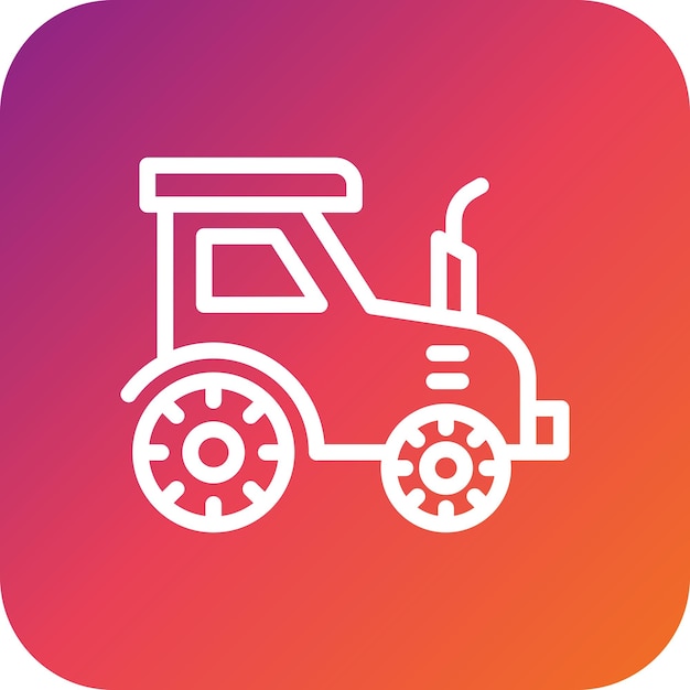 Illustratie van het ontwerp van het icoon van de tractorvector