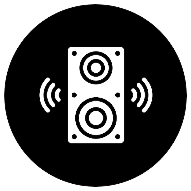 Illustratie van het ontwerp van het vectorpictogram van de luidspreker