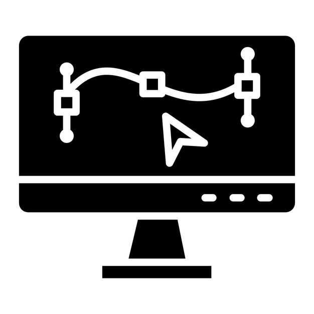 Illustratie van het ontwerp van het vectorpictogram van de monitor