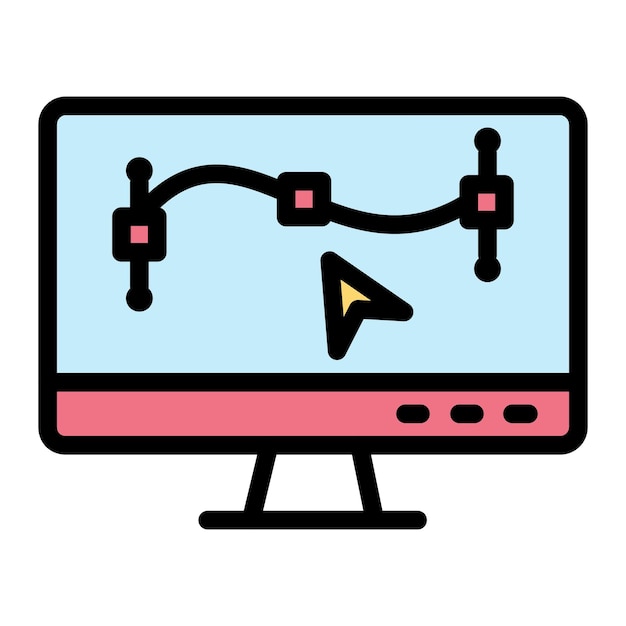 Illustratie van het ontwerp van het vectorpictogram van de monitor