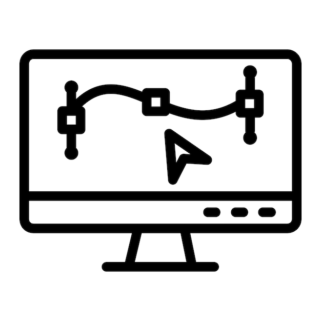 Illustratie van het ontwerp van het vectorpictogram van de monitor