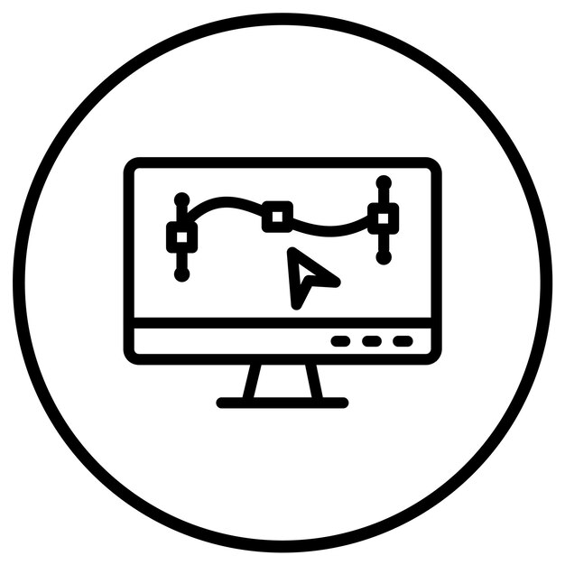 Illustratie van het ontwerp van het vectorpictogram van de monitor