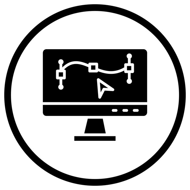 Illustratie van het ontwerp van het vectorpictogram van de monitor