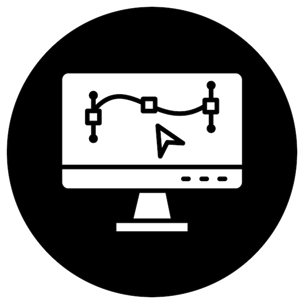 Illustratie van het ontwerp van het vectorpictogram van de monitor