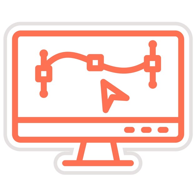 Illustratie van het ontwerp van het vectorpictogram van de monitor