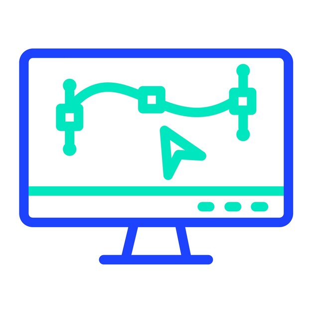 Illustratie van het ontwerp van het vectorpictogram van de monitor