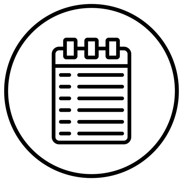 Illustratie van het ontwerp van het vectorpictogram van de notebook