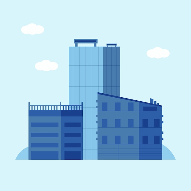 Vector illustratie van het ontwerpconcept van het gebouw stadslandschap vectorillustratie