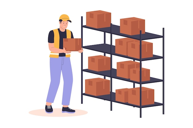 Illustratie van het opslaan van het product op de plank