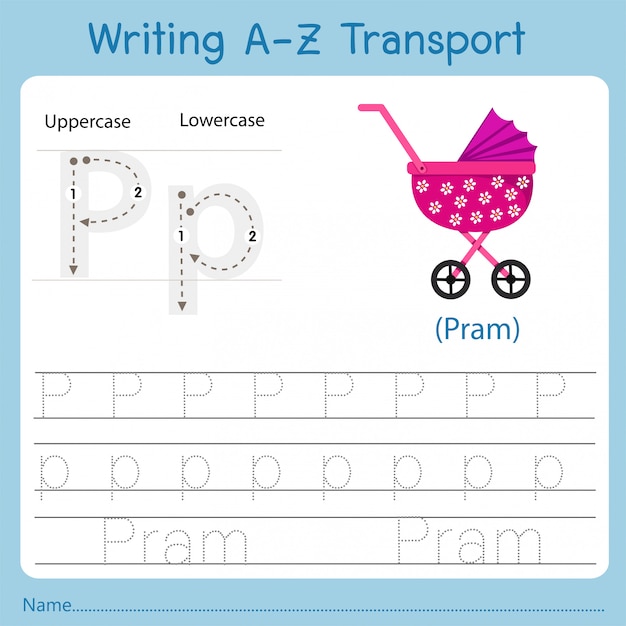 Illustratie van het schrijven van az transport p