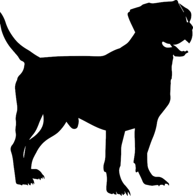 Illustratie van het silhouet van de Rottweiler Vector