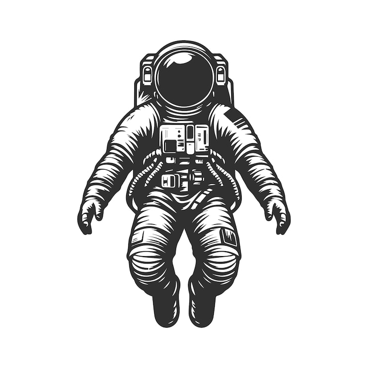Vector illustratie van het silhouet van een astronaut