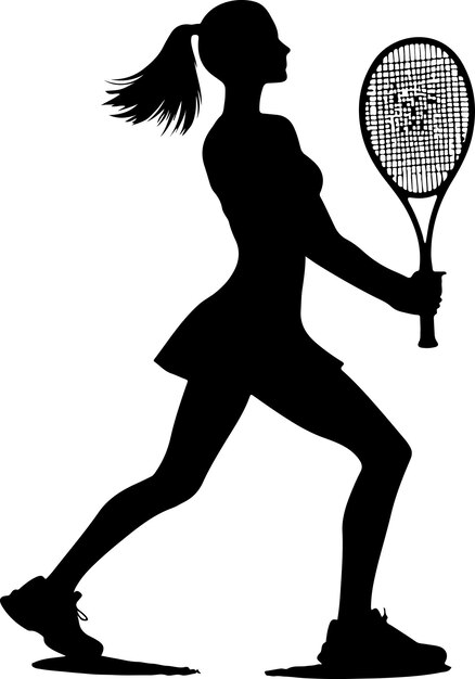 Illustratie van het silhouet van een vectortennisspeler