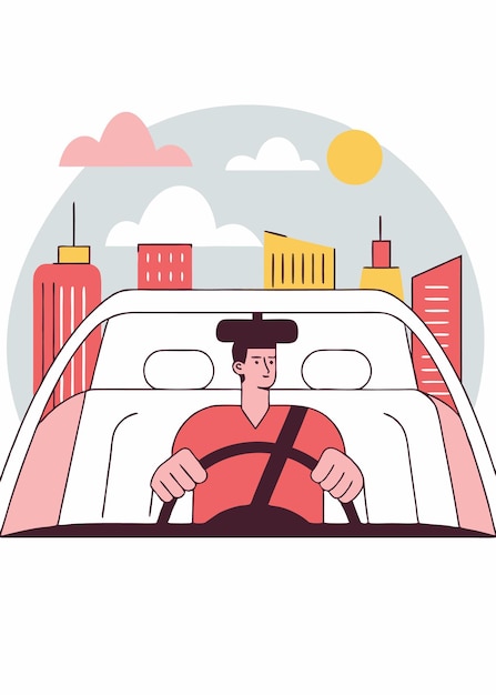 Illustratie van het stadsbestuurdersconcept op witte achtergrond