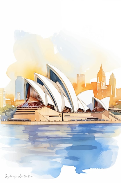 Vector illustratie van het sydney opera house australië