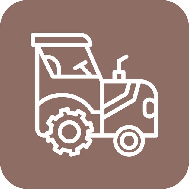 Illustratie van het tractorvectorpictogram van het transportpictogram