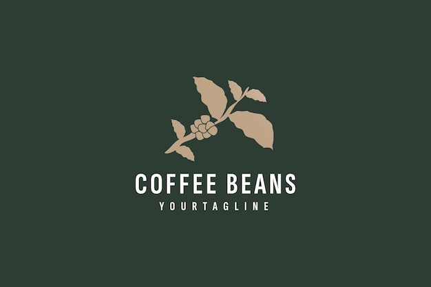 Illustratie van het vectoricon van het logo van de koffiebonen
