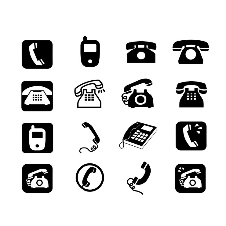 Vector illustratie van het verzamelvector van het telefoonset