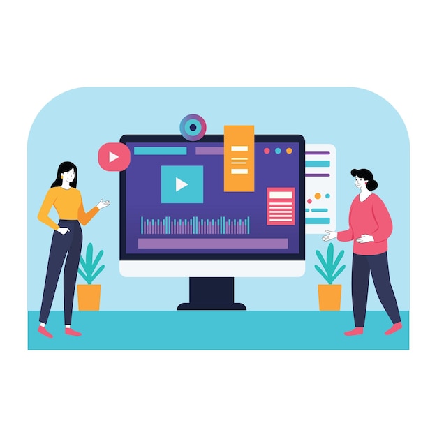 Illustratie van het videobewerkingsproces
