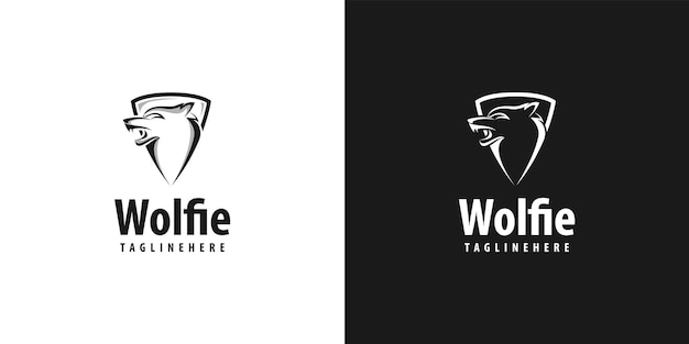 illustratie van Howling Wolf-logo-ontwerp