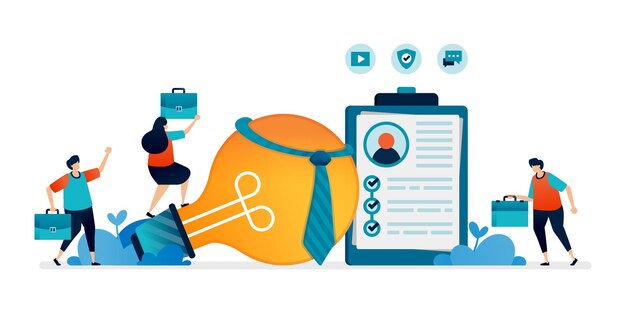 illustratie van ideeën in de criteria voor de aanvaarding van kandidaten voor vacatures en werving