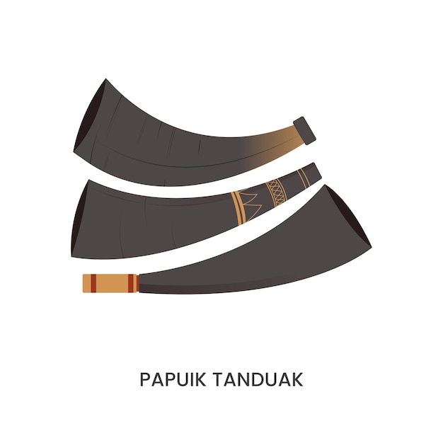 Vector illustratie van indonesisch traditioneel muziekinstrument papuik tanduak