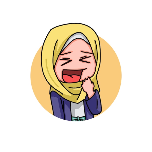 Illustratie van jonge moslimvrouwen die hijaab dragen