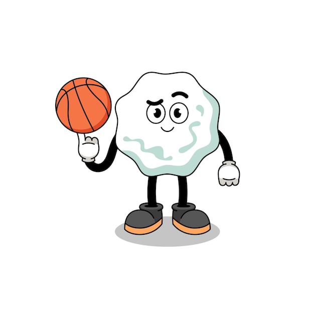 Illustratie van kauwgom als basketbalspeler