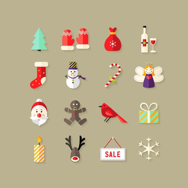 Illustratie van Kerstmis Flat Icons Set 4