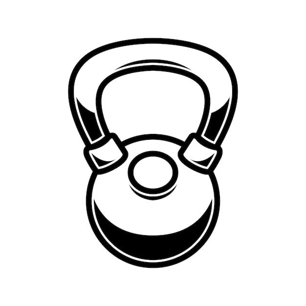 Vector illustratie van kettlebell gewicht in graveerstijl ontwerpelement voor logo embleem teken poster kaart banner vectorillustratie
