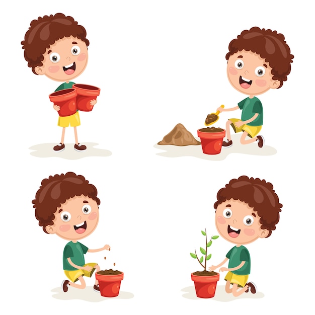 Illustratie Van Kid Planten