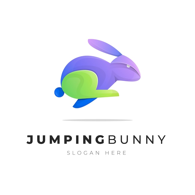 illustratie van kleurrijke abstracte bunny rabbit verloop logo