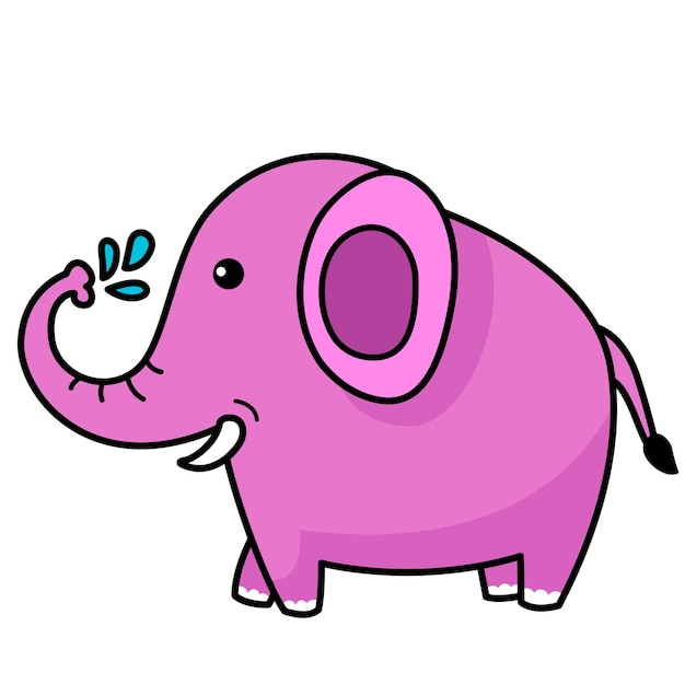 Illustratie van kleurrijke stripfiguur olifant