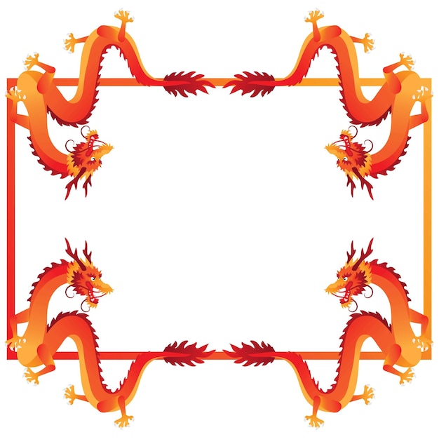 Vector illustratie van levendige draken die in het maannieuwjaar rinkelen