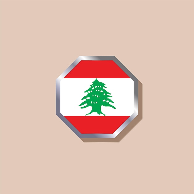 Illustratie van Libanon vlag Template