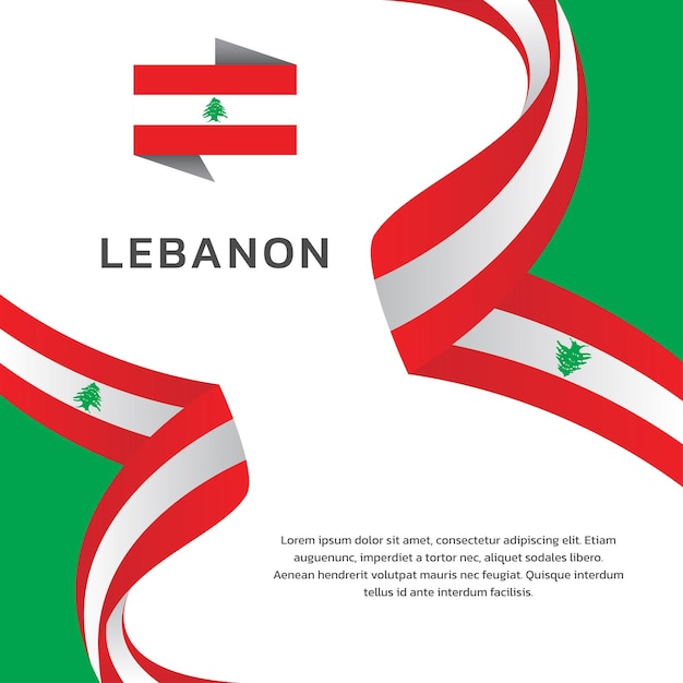 Illustratie van Libanon vlag Template