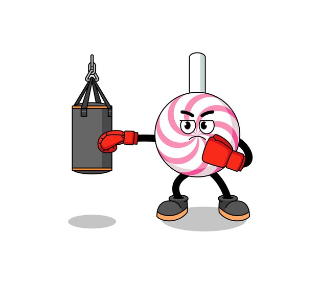 Vector illustratie van lolly spiraal boxer