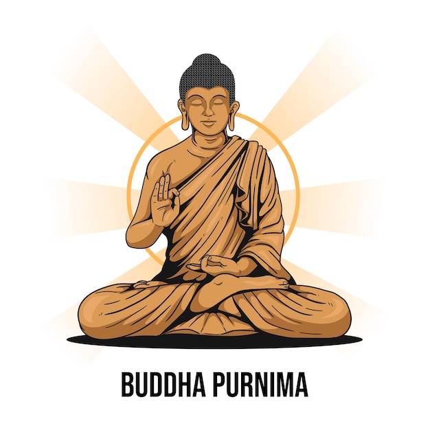 Illustratie van Lord Buddha in meditatie