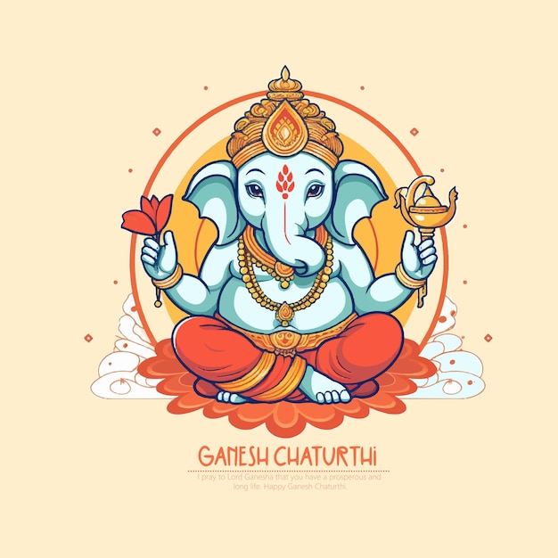 Illustratie van Lord Ganesha voor Ganesh Chaturthi