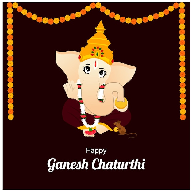 Illustratie van Lord Ganpati-achtergrond voor Ganesh Chaturthi-festival in India