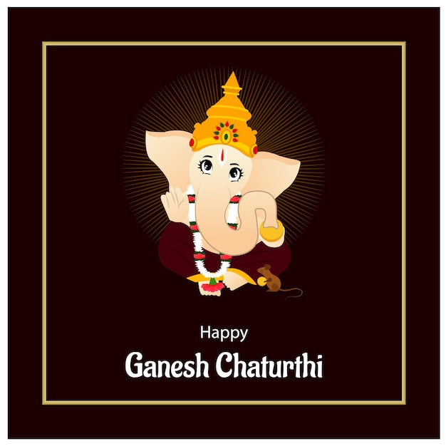 Illustratie van Lord Ganpati-achtergrond voor Ganesh Chaturthi-festival in India